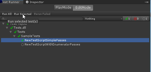 EditMode Run Test